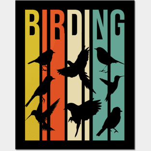 Retro Birding Graphic Bird Watchers Vintage Birding Design Posters and Art